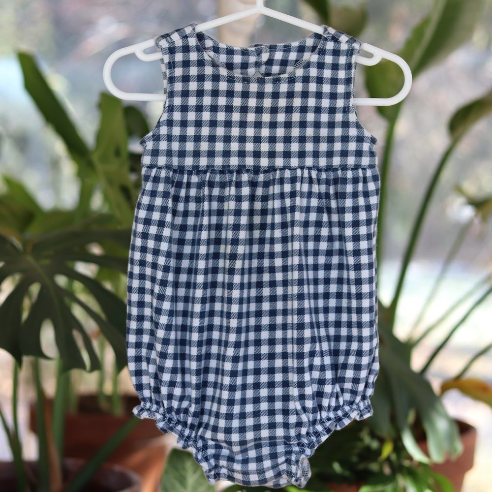 Blue Gingham Romper Playsuit